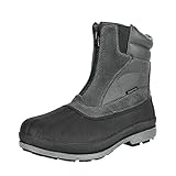 NORTIV 8 Men's Insulated Waterproof Winter Snow Boots Warm Outdoor Boots for Cold Weather,Size 8,Grey/Black,170410