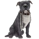The Leonardo Collection Staffordshire Bull Terrier Dog Ornament Walkies Range (Blue Staffordshire Bull Terrier)