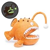 lilizzhoumax Angler Fish Plush Toy - 11inch Realistic Stuffed Animal Home Decoration Cuddly Funny Cute Luminous Plush Toy Super Soft for Boys Girls Kids Age 4 5 6 7 8 Brown