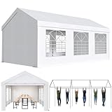 Devoko 3m x 6m Heavy Duty Marquee Gazebo with Sides, Waterproof Party Tent with Zipped Doors & Windows, Garden Event Shelter, Large Metal Frame Tent for Weddings, BBQ, Outdoor Storage, White