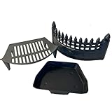 Castle Heavy Duty Grate Set - 16 Inch Fire Front Fret Matt Black