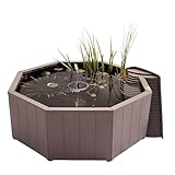 Blagdon Liberty No Dig Nature Pool, Raised Pond for Garden or Patio, Click Fit Easy Construction, with Floating Solar Fountain Pump, Bird Landing Platform, Wildlife Access Ladder and Planting Pocket