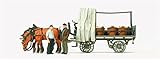 Preiser 30449 Horse Drawn Flat Wagon with Vegetable Load