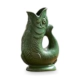 Wade Fish Jug, Earthenware, Iconic UK Heritage, Made in Stoke-on-Trent, 1.2L, Forest Green