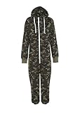 shelikes Mens Camo Camouflage Onesie Hooded Zip Onesies Playsuit All in One Piece Jumpsuit Adult Onesie