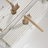 Eormoe Stone Faucet Mat for Kitchen Sink – Diatomite Drying Stone Mat & Sink Protector, Prevent Moisture – Sink Splash Guard Water-Absorbing Stone Tray for Bathroom Counter [Light Grey,23.6" x 3.9"]