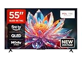 TCL 55T6C-UK 55” QLED 4K HDR TV, Fire TV (Smart TV with Dolby Vision & Atmos, HDR10+, Press & Ask Alexa, 2025 New Model)