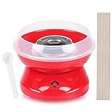 Holdfiturn Candy Floss Machine Professional Automatic Candy Floss Maker Machine Round Cotton Sugar Machine Kit for Birthday Parties Children's Day Christmas Day and Wedding Party (Red)