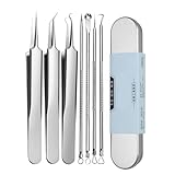 Black Head Remover Comic Extractors, Pimples and Black Head Removal, 7x Stainless Steel Black Head Removal Kit, Facial Tool, Zit Remover