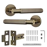 Decoranddecor Hera Antique Brass Internal Door Handles – Aluminium Handle Sets with Tubular Mortice Latch – Elegant and Durable Design for Wooden Interior Doors in Bedrooms and Living Spaces