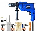 Hammer Drill 240V, 850W Power Impact Drill 3000RPM Variable Speed, Corded Drill with 360° Rotating Handle, Depth Gauge Chuck for Drilling Brick, Wood, Steel, Concrete, Masonry #WZ02