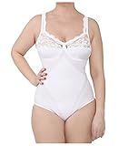 BODYPERFECT Women Shapewear Bodysuit Tummy Control Full Body Shaper Shaping Leotard Tops Seamless Waist Trainer Vest Made in Italy White - L