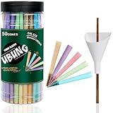 UBUNG Rainbow CONES, 50 Pack, King Size Colorful Pre Rolled Cones With Tips, Slow Type Rolling Paper, Length 4.25 in / 108 mm, Including 1 Cone Loader And 1 Push Rod
