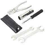 AOTISBAO 6 Pcs Motorcycle Repair Tool Kit Compact Motorcycle Kit Portable Screwdriver Pliers Wrench Spark Plug Sleeves Set for Motorcycle