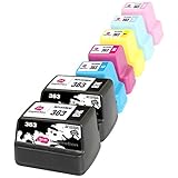 Ink Inspiration® Replacement for HP 363 Ink Cartridges 7-Pack, Use with HP Photosmart C7280 C8180 C5180 C6180 C6280 C7180 3310 3210 3110 8250 D6160 D7160 D7260 D7460