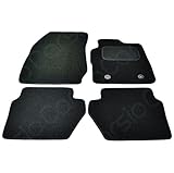 Carsio Carpet Car Mats For Ford EcoSport 4 Piece Set with 2 Clips Tailored Fit Floor Mat Complete Accessory Black Custom Fitted - All Weather, Anti-Slip Backing & Black Trim