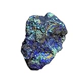 Erliway 1 Pcs Azurite Raw Stone, Natural Raw Azurite Malachite Crystal, 1.2-1.57" Rough Azurite Malachite Mineral Specimen Combination Stone for Home Office Decor Display & Spiritual Use