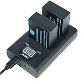 DSTE® 2 Pack DMW-BLC12 DMW-BLC12e Battery + Dual USB Quick Charger Kit for Panasonic Lumix DMC-GH2 DMC-FZ330 DMC-FZ200 DMC-FZ200GK DMC-FZ1000 V-LUX4 Leica Q Cameras as DMW-BLC12PP BP-DC12 Sigma BP-51