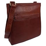 Rowallan Leather Unisex Cross Body Bag Supatra Range - Cognac