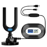 Diswoe TV Aerial, Indoor TV Aerial for Smart TV with Signal Booster High Gain Freeview Outdoor Antenna for 4K 1080P HDTV & VHF UHF DAB Radio with 26Ft Coax Cable