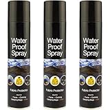 ANGIX 3 x Waterproof Spray 300ml for Shoes, Tents, Fabric, Jackets, Camping, Hiking, Clothes, Walking Boots, Trainers, & Coats, Fabric Protector Waterproofing & Cleaning