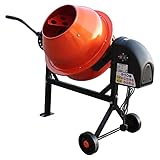 63 Litre Electric Cement Mixer 220W Mortar Concrete Mixing Machine with Wheels (Orange)