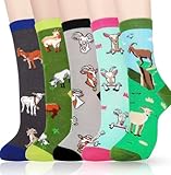 Generic Goat Socks Gift Box 5 Pairs of Goat Socks Gift for Goat lover UK Size 4-7