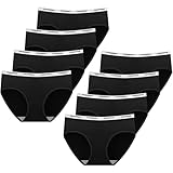 AYBUY 8 Pack Teen Girls Knickers, Soft Briefs Seamless Underwear, Underpants Essential Elastic Panties, Plain Knicker for Age 8-18 Girls and Women (M)
