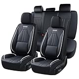 PU Leather Car Seat Covers for Toyota Auris Avensis Camry Corolla Highlander Hilux Land Cruiser Prius RAV 4 Urban cruiser Verso Yaris, Full Set, 5-Seat Universal (Black)