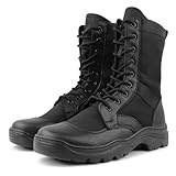 LUDEY Lightweight Military Tactical Boots for Men Durable Anti-Slip Breathable Combat Police Security Men’s Jungle Boots Black-B 10UK