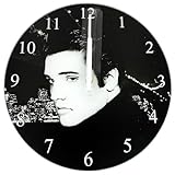 Elvis Glass Wall Clock (30cm Dia)