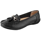 Ladies Jo & Joe LR Nautical Loafer Flatform Shoes Black UK 7