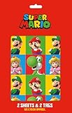 SUPER MARIO WRAPPING PAPER 2 Sheet 2 Tags BIRTHDAY GIFT WRAP