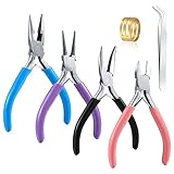 Jewellery Pliers Set, Jewellery Making Tools Kit, Needles Nose Plier, Long Chain Nose Pliers, Wire Cutter, Jewelry Plier Craft Tools for Beading Jewelry Necklace Making Repair Supplies