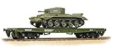 Bachmann 38-725 Warflat Bogie Flat Wagon WD Khaki Drab Livery with Tank