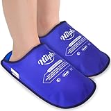 Hilph Foot Ice Pack Slippers for Plantar Fasciitis 2 Pack, Ice Pack Slippers for Hot Feet Cold Compression Therapy Gel Cooling Slippers for Foot Neuropathy, Swollen Feet, Diabetic Foot, Gout Relief