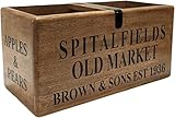 VCrafts Wooden Crate Storage Box Spitalfields Old Market Design Fruits Eggs Condiments Organiser Ideal For Home, Kitchen, Restaurant - Brown