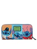 Loungefly Disney Stitch Color Block Wallet Zip Around Clutch, Multicolor