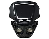 Alchemy Parts Motorbike Headlight for Streetfighter or Cafe Racer Project - BLACK - 12V/20W LED