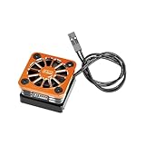 GPM Aluminium ESC High Speed Cooling Fan 20000 RPM (BL-2S: 3383 & Velineon VXL-3S: 3355R) For Traxxas 1:16 Mini XRT/Mini Slash / 1:16 Maxx / 1:8 Jato 4X4 / 1:10 Slash Mudboss/Fiesta ST Rally - Orange