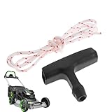 Recoil Starter Rope Pull Cord – ABS Polyester Fiber 30g | Durable Lawnmower Pull Cord Replacement With Claw Handle | Reliable Recoil Starter Rope For Petrol Hover Mower Engine Repair Use