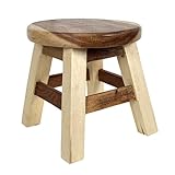 Crafty Artisan® handmade small wooden milking stool muti-use, step stool, plant stand, kids stool, etc natural