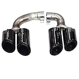 JBPIHZT For Porsche For Cayenne Hybrid 2018 2019 2020-2024 2025 Exhaust Pipe Upgrade GTS Stainless Steel Black Quad Muffler Tip Nozzle(Three layers Black)