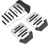 MXYUANHANG Auto Aluminum Pedal Covers for Audi A3 8V S3 RS3 RS 3 S 2013-2019, Car Brake Foot Pedals Pad Kit Anti-Slip Foot Pedal Pad Covers,Silver-Manual transmission