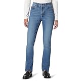 Amazon Essentials Women's Medium-Stretch Slim-Fit Mid-Rise Straight Leg Jeans, Medium Blue Vintage, 14