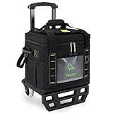 TOURIT Portable 50-Can Collapsible Rolling Soft Cooler with 29L Space & Reinforced All-Terrain Cart with Wheels Easy Transportation, Beach Ice Chest, Large Leakproof Travel Cooler for Grocery Shopping