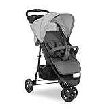 hauck Citi Neo 3, Grey - 3 Wheeled Pushchair with Raincover, Cup Holder & Tray, Lightweight (only 7.5 kg), Compact & One Hand Folding, XL Basket, from Birth up to 22 kg