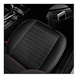 CGEAMDY Universal Leather Car Seat Cover, Front Car Seat Cushion, Car Seat Cushions, Seat Protection, Anti-Slip, Soft, Breathable Bamboo Charcoal (Black)