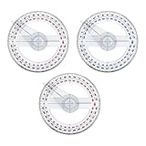 3 PcS 360 Degree Angle Measure Circle Protractor 360 Degree Protractor with Swing Arm Plastic Circle Ruler Geometry Tool for Classroom Office Drafting（Random Color）