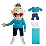 55cm Jeffy Puppet Plush Toy Doll, Jeffy Series Hand Puppets for Kids & Adults, Scooter Jeffy Puppets with Working Mouth for Play House, Funny Hand Puppet for Birthday Christmas Halloween Party